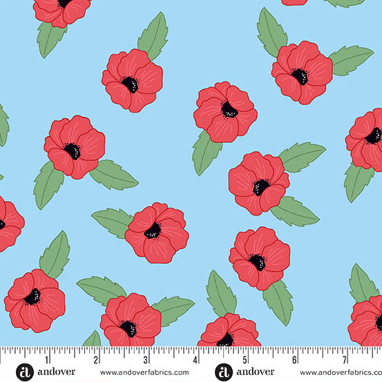 OH SAY CAN YOU SEW Poppy Fields sky blue