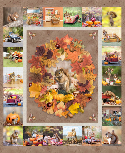 THE SECRET LIFE OF SQUIRRELS III Panel multi color 36"x43"