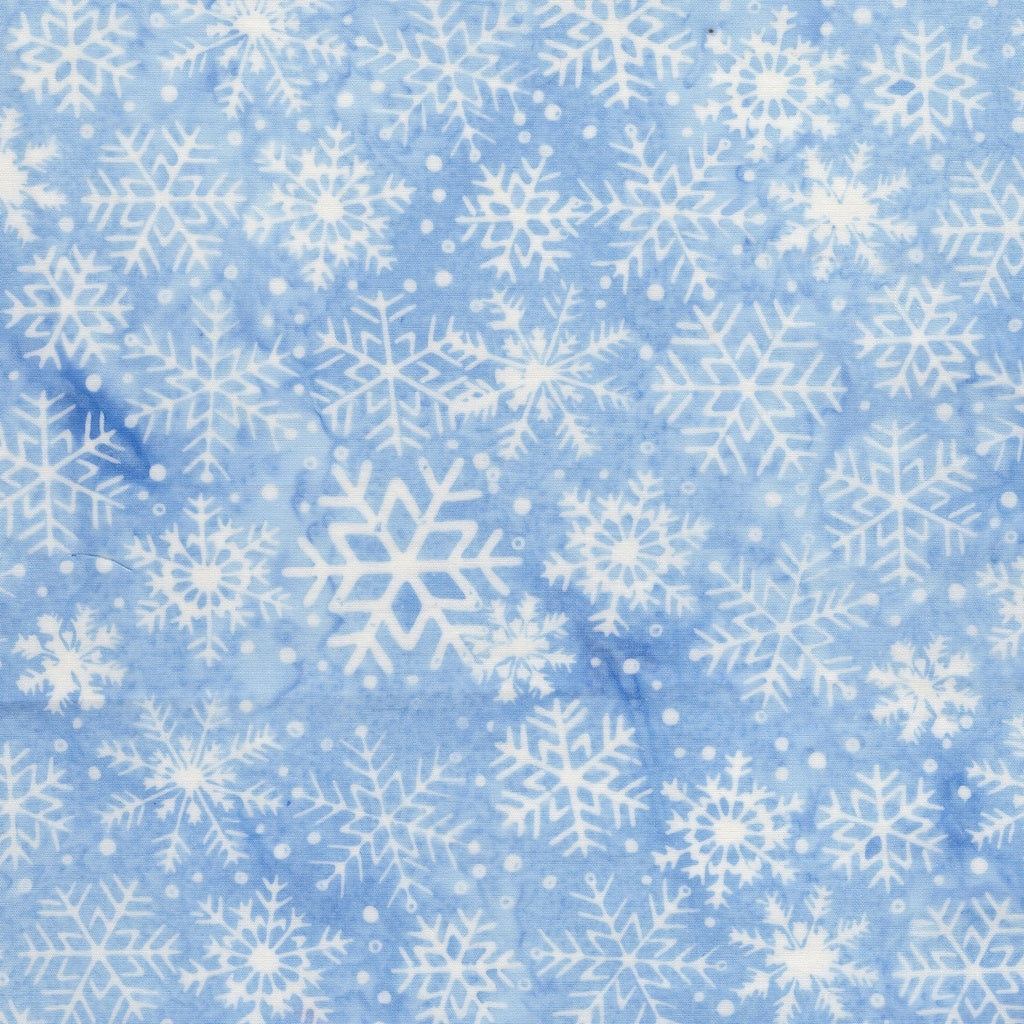 FROSTED WISHES Snowflakes blue chambray