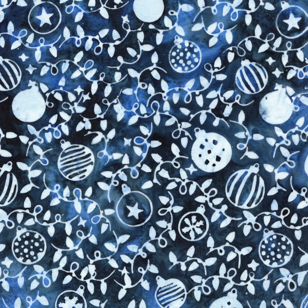 FROSTED WISHES Ornaments and Vines blue cornflower