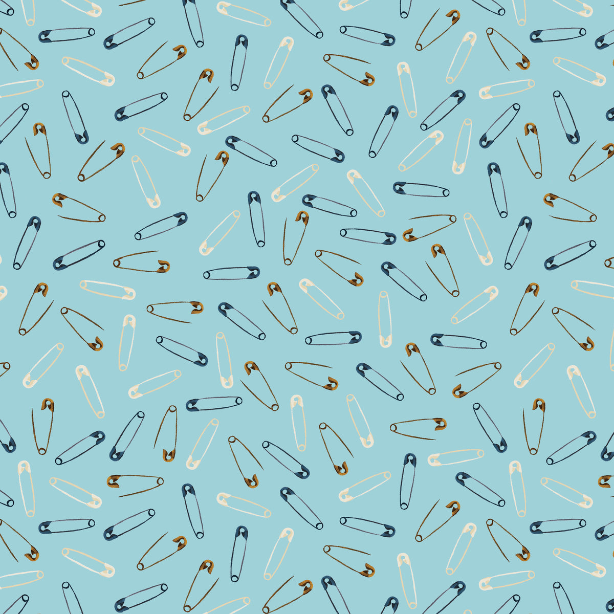 LOVE AND STITCHES Safety Pins light teal