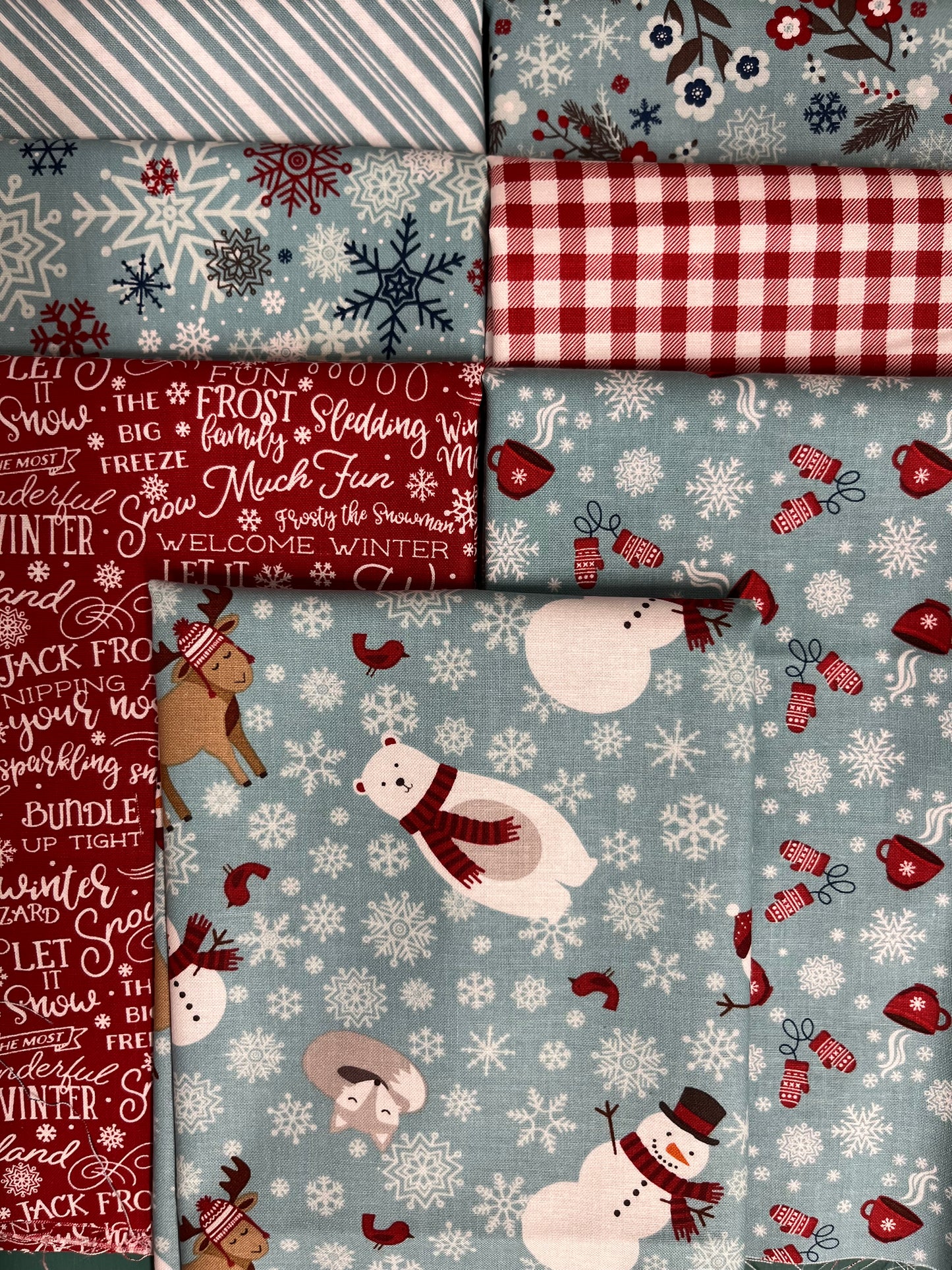 A PERFECT WINTER Red 7 Half Yards