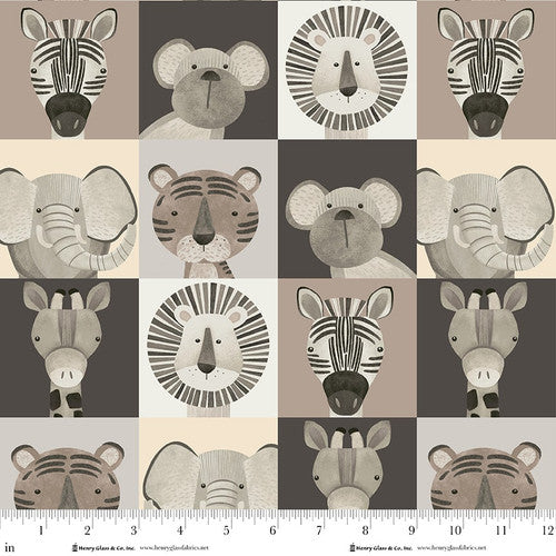 JUNGLE ROMP Small Blocks Animal Faces multi