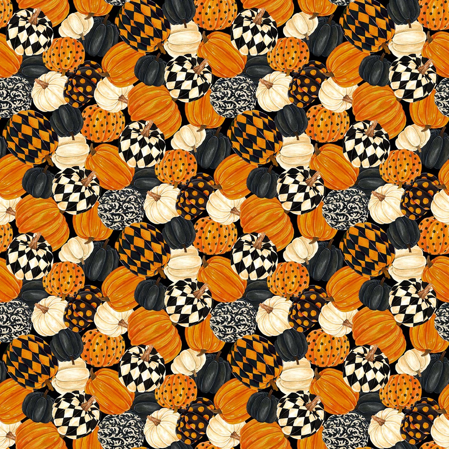 BLACK CAT CAPERS Packed Pumpkins black multi