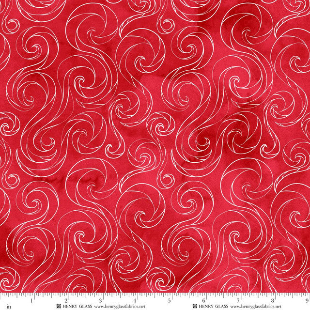 CHRISTMAS IN COLOR Small Swirls ruby