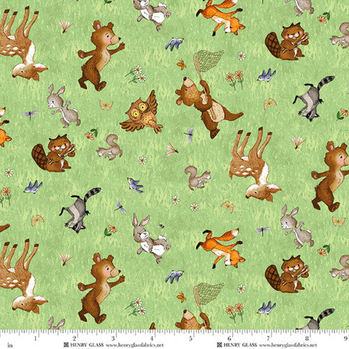 HAPPY CAMPERS Frolicking Friends green