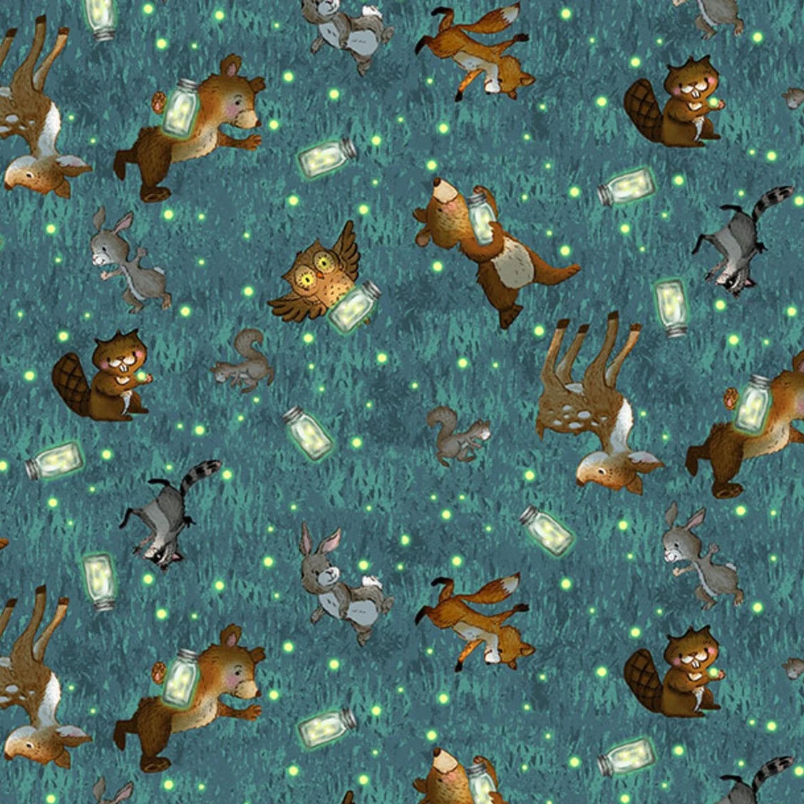 HAPPY CAMPERS Friends and Fireflies dark teal