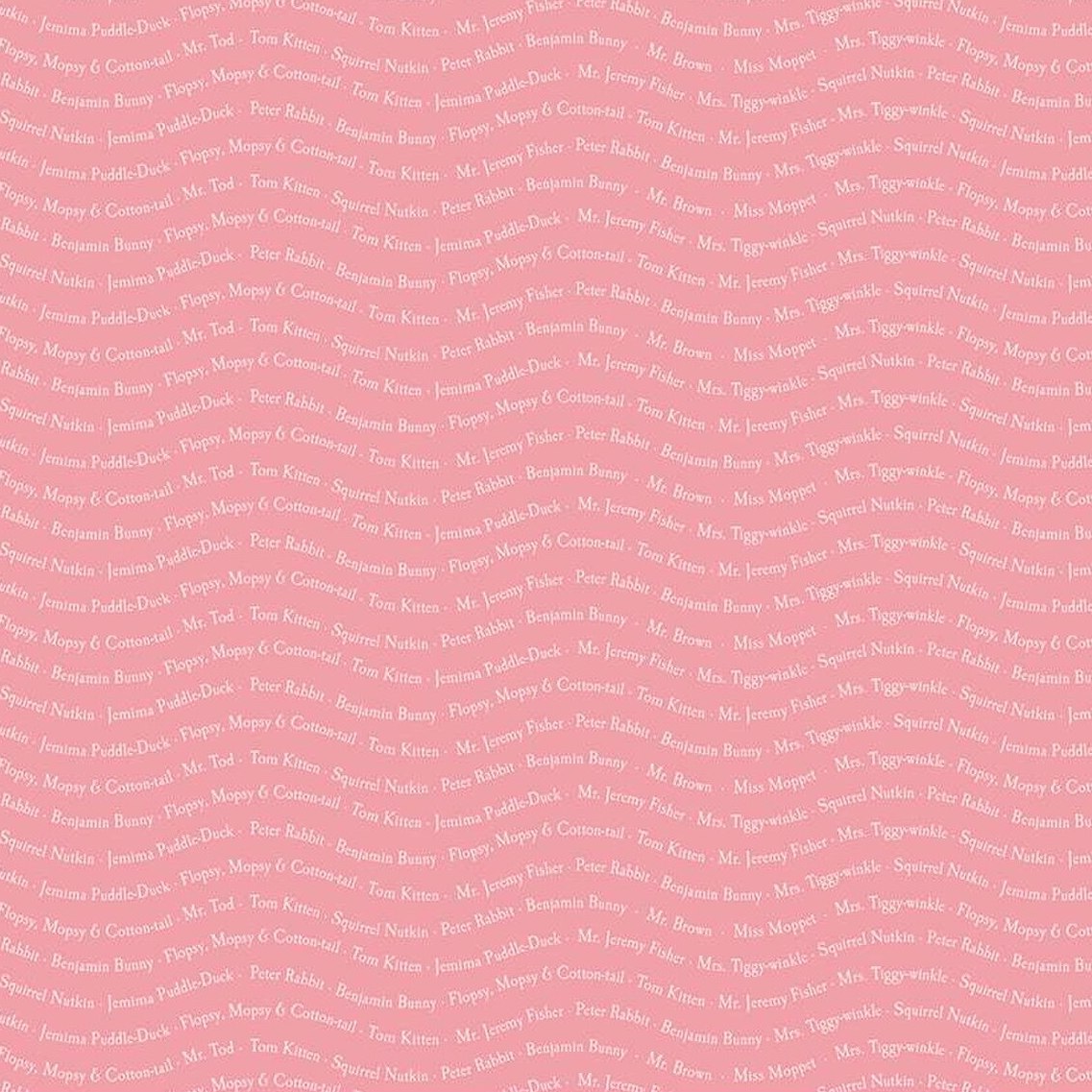 PETER RABBIT & FRIENDS Text sugar pink