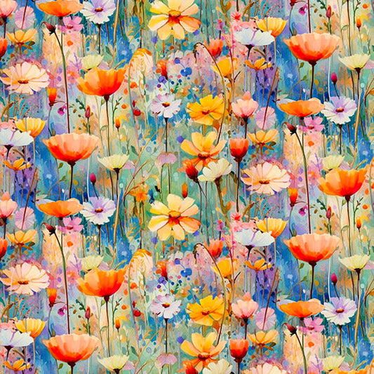HUMMINGBIRD BOUQUET Poppy Field multi