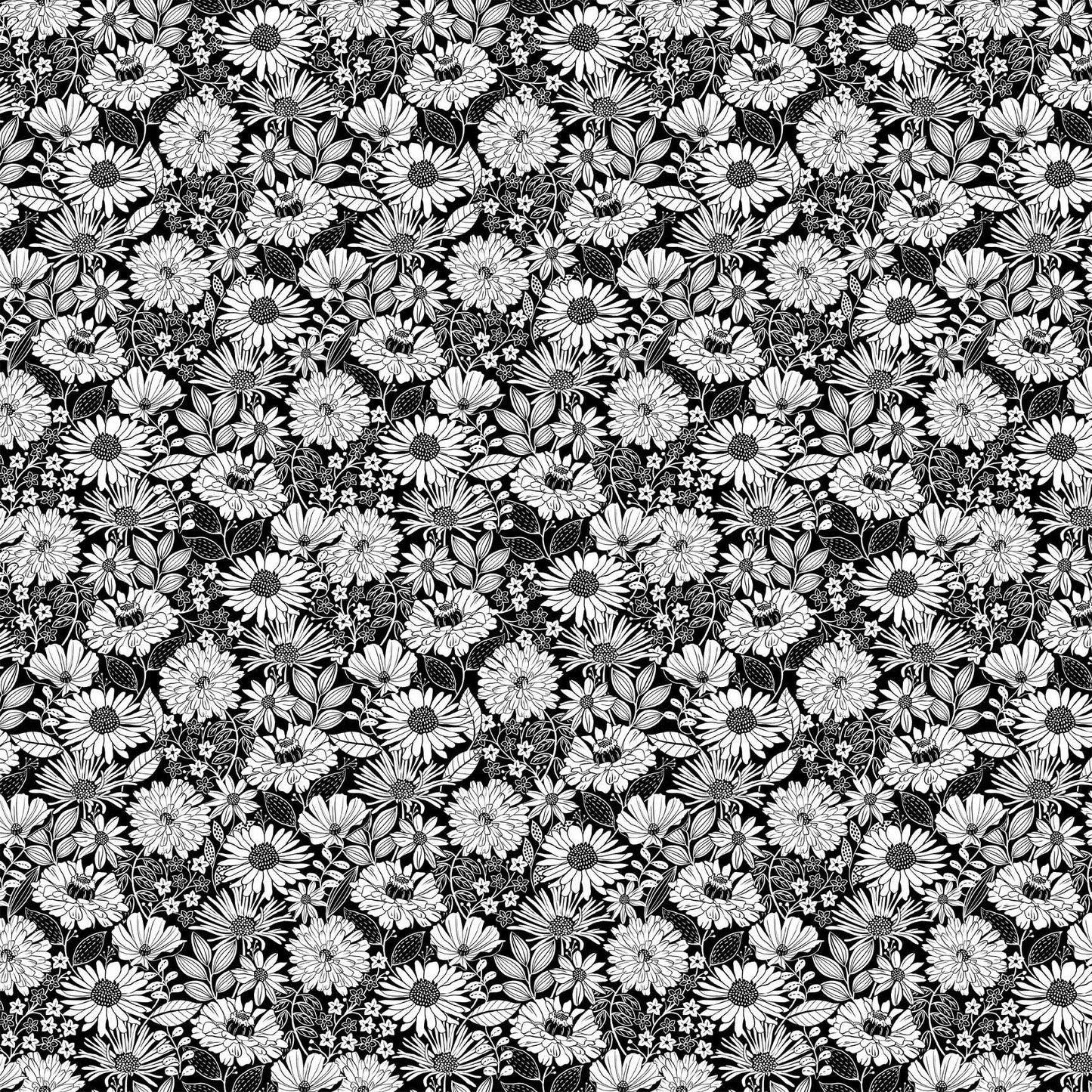 EBONY & IVORY Small Flora black