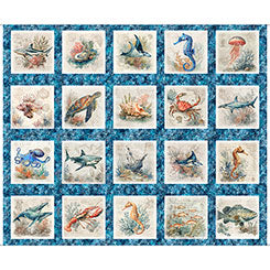 NAUTICUS Sea Creatures Picture Patches ocean 36"x42" Panel