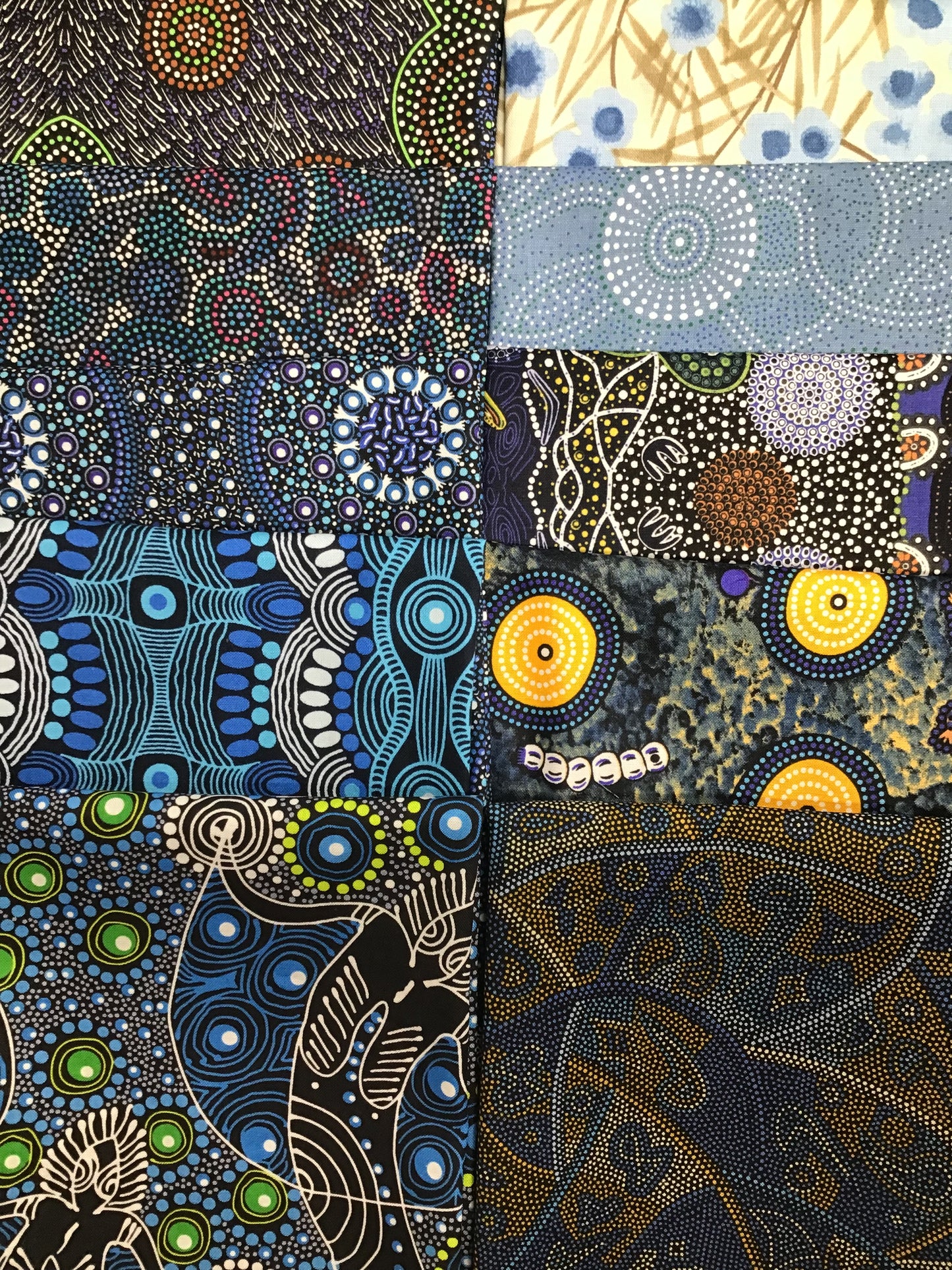 AUSTRALIAN Blue 10 Fat Quarters