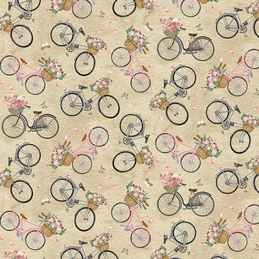 ROSE JARDIN French Floral Bike taupe