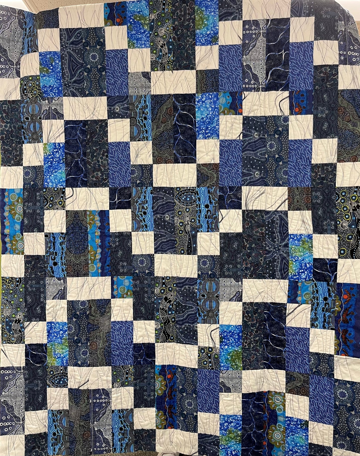 MORNING TEA Australian Blue 56"x70"