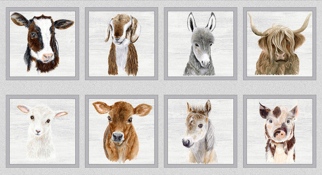 LITTLE SEEDLINGS FARM 4389 90 Panel 42"x24" light grey