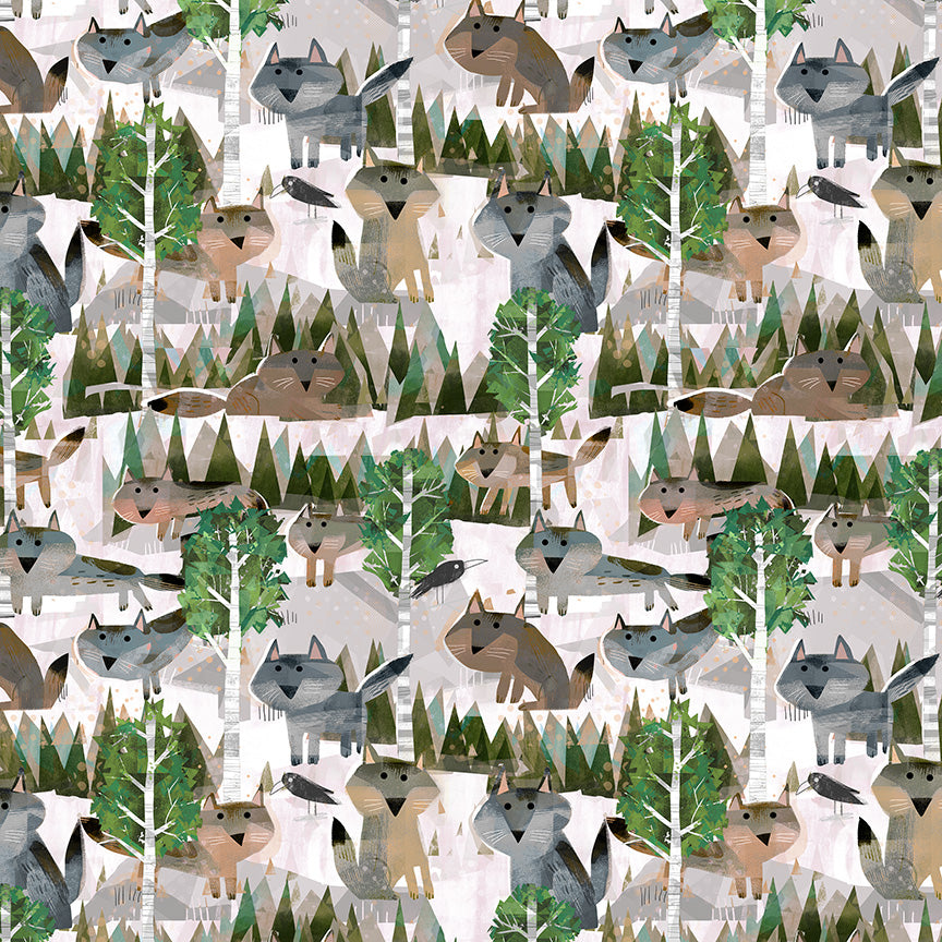 ANIMAL KINGDOM Wild Wolves white forest