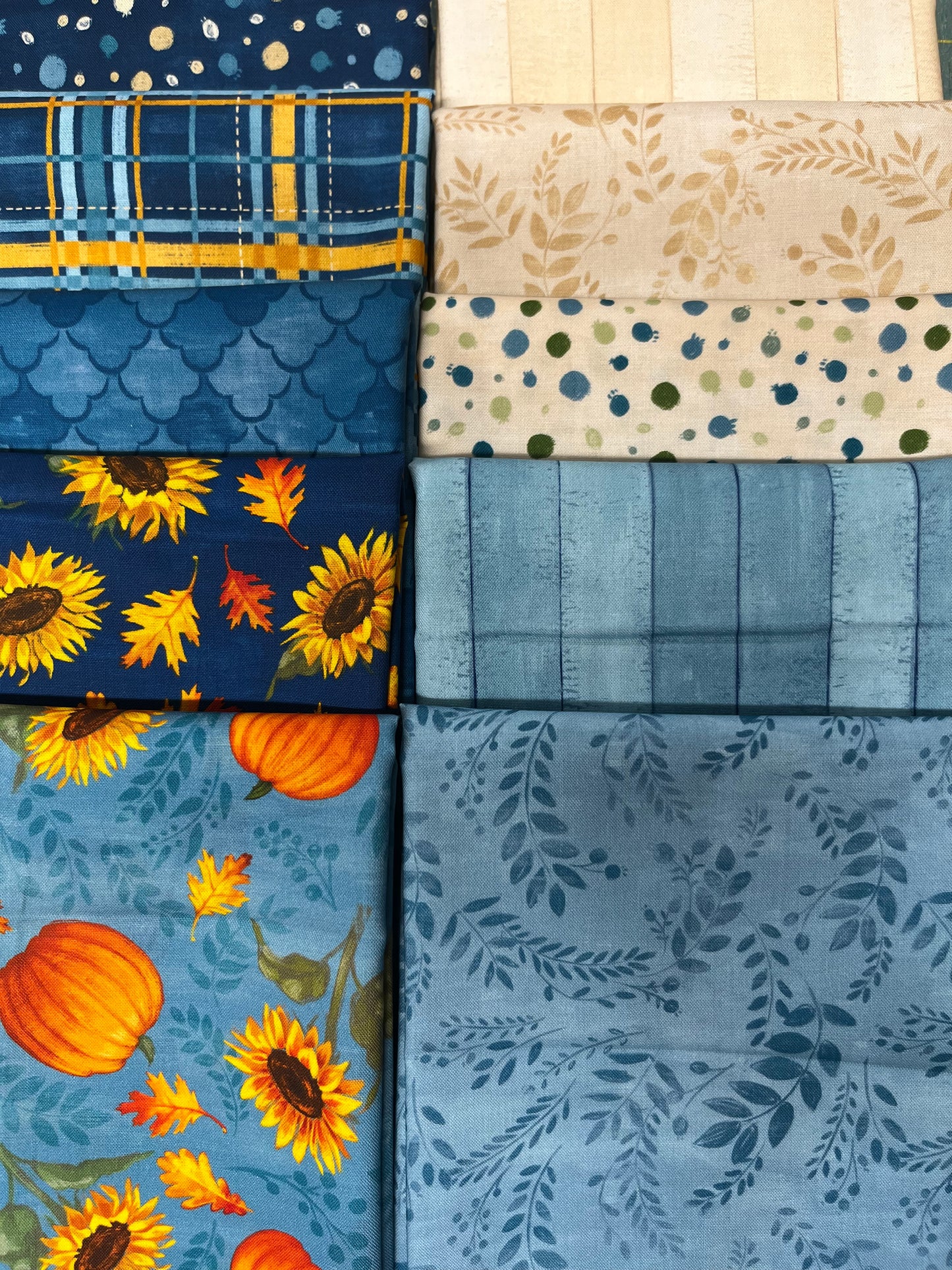 HARVEST DELIGHT Blue 10 Fat Quarters