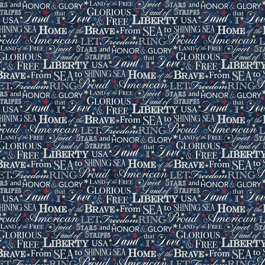 STARS AND STRIPES 13 Words navy multi