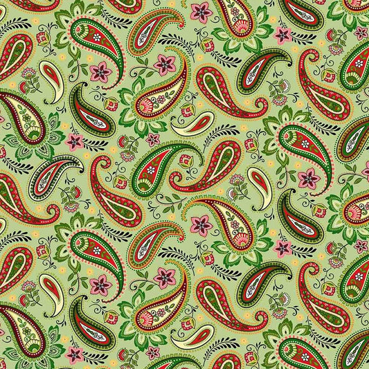 BLOOMS OF THE HOLIDAY Paisley green multi