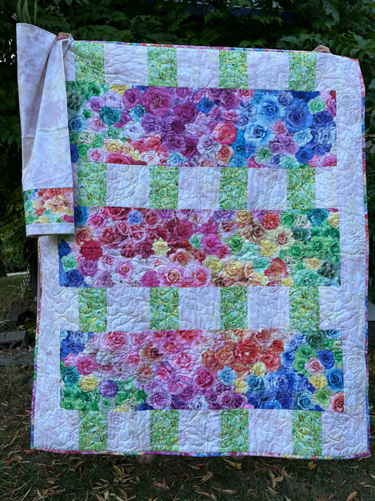 QUILT Tres Leches Gradient Roses with Pillowcase