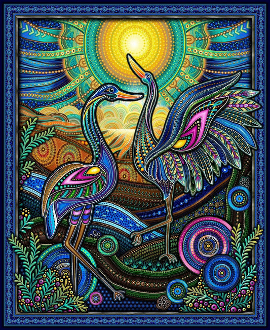 BAIAME'S SPIRIT Panel blue 36"x43"
