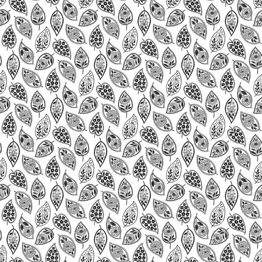 EBONY & IVORY Stylized Leaf white