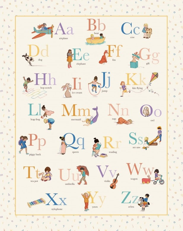 PLAYGROUND AND PARK A to Z Alphabet Panel multi 36"x43"