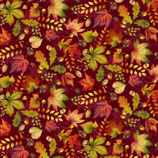 AUTUMN FIELDS Autumn Leaves burgundy