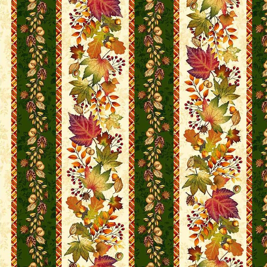 AUTUMN FIELDS Border Stripe cream multi