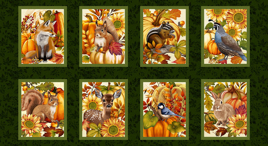 AUTUMN FIELDS Blocks hunter 24"x43"