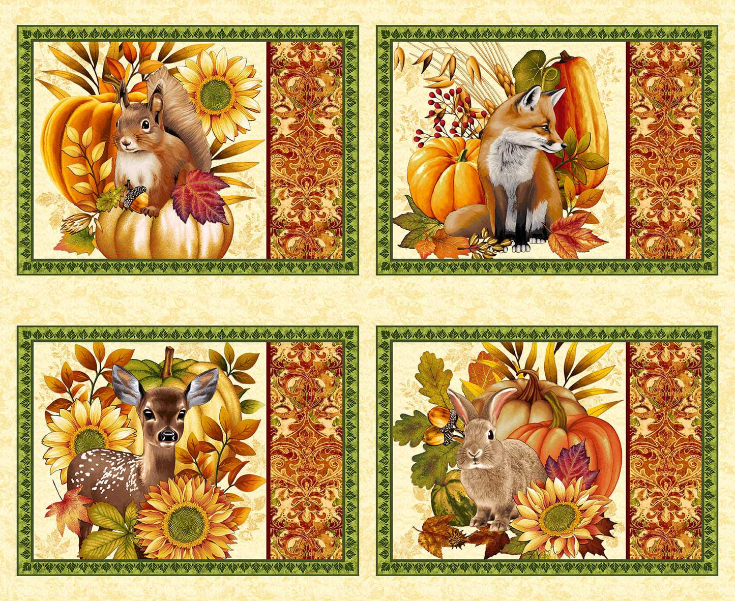 AUTUMN FIELDS Placemats cream multi 36"x43"