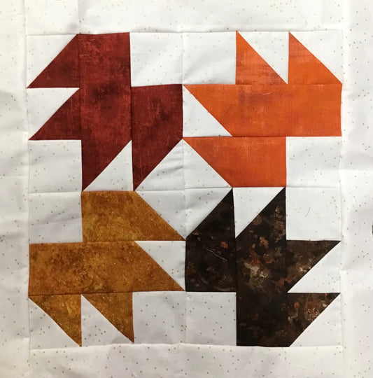 BLOCK OF THE MONTH- LEAF TWIRL PILLOW Tonal 18"x18"