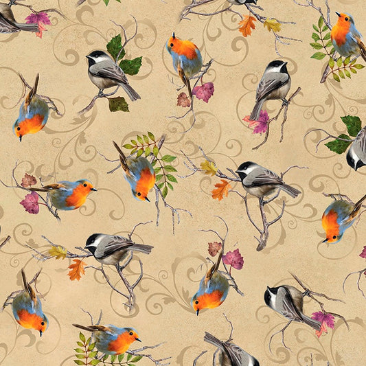 CORNUCOPIA HARVEST Birds tan