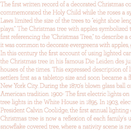 CLASSIC CHRISTMAS History of the Tree Text red