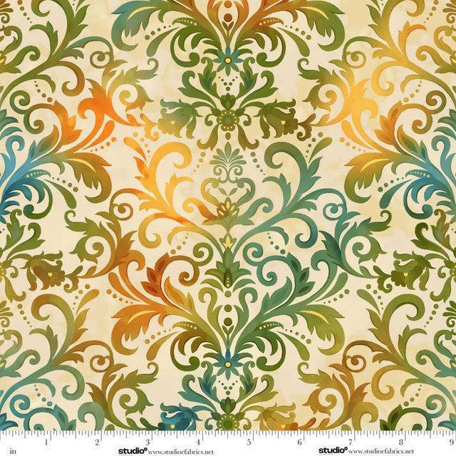 BASKETS OF AUTUMN BLESSINGS Scroll cream multi