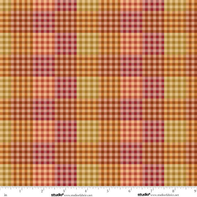 BASKETS OF AUTUMN BLESSINGS Plaid pumpkin multi