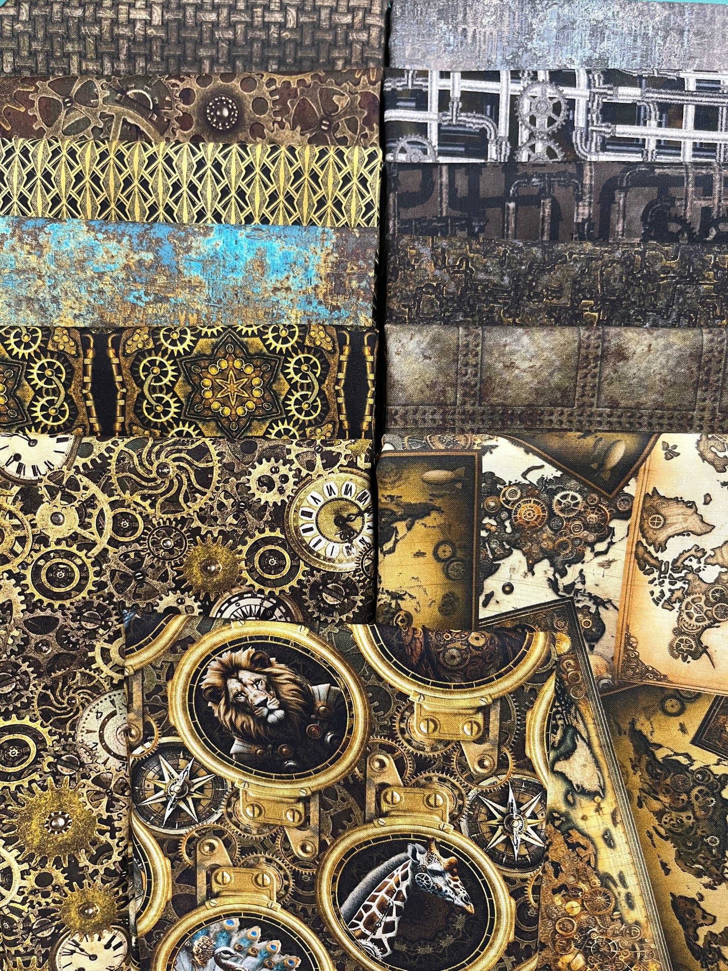 STEAMPUNK MENAGERIE 13 Fat Quarters
