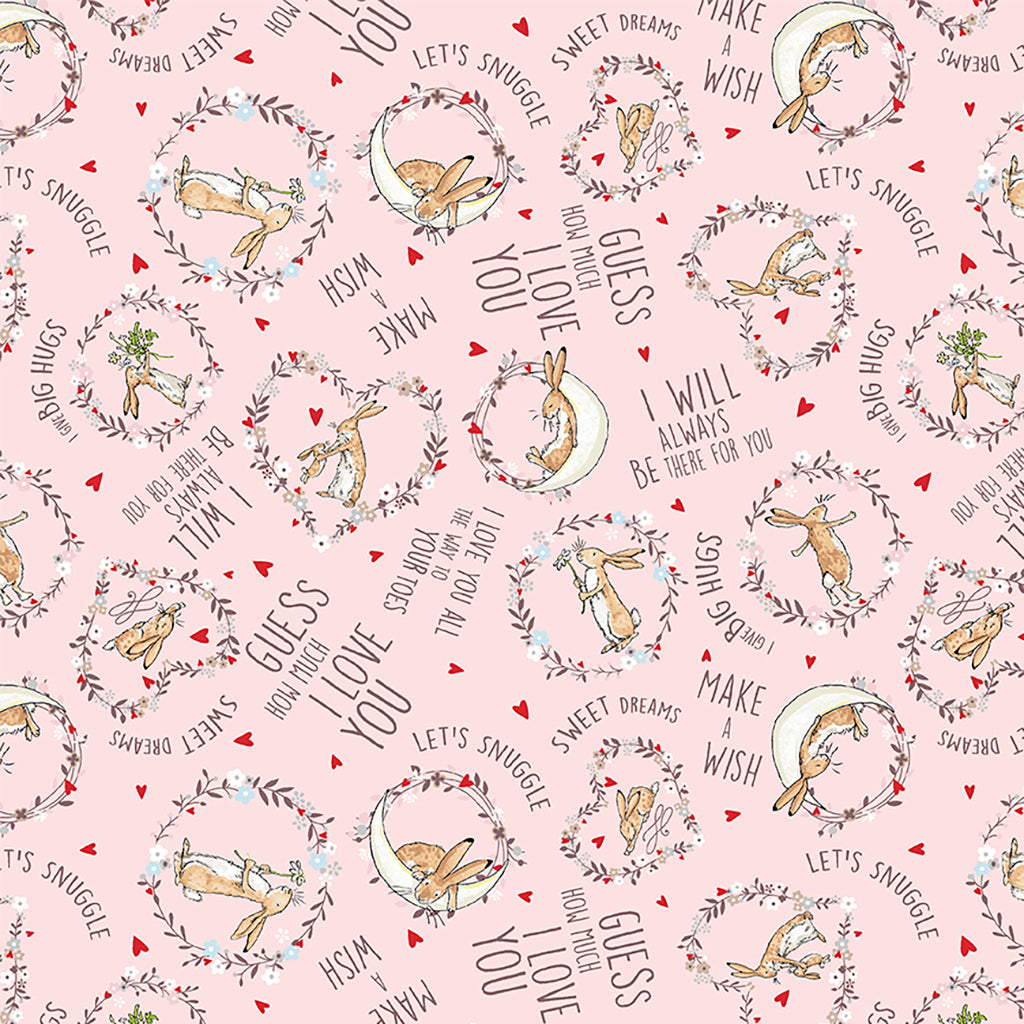 GUESS HOW MUCH I LOVE YOU 2022 Words light pink