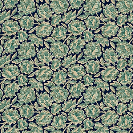 SCRAP BASKET FAVORITES Cabbage Rose blue