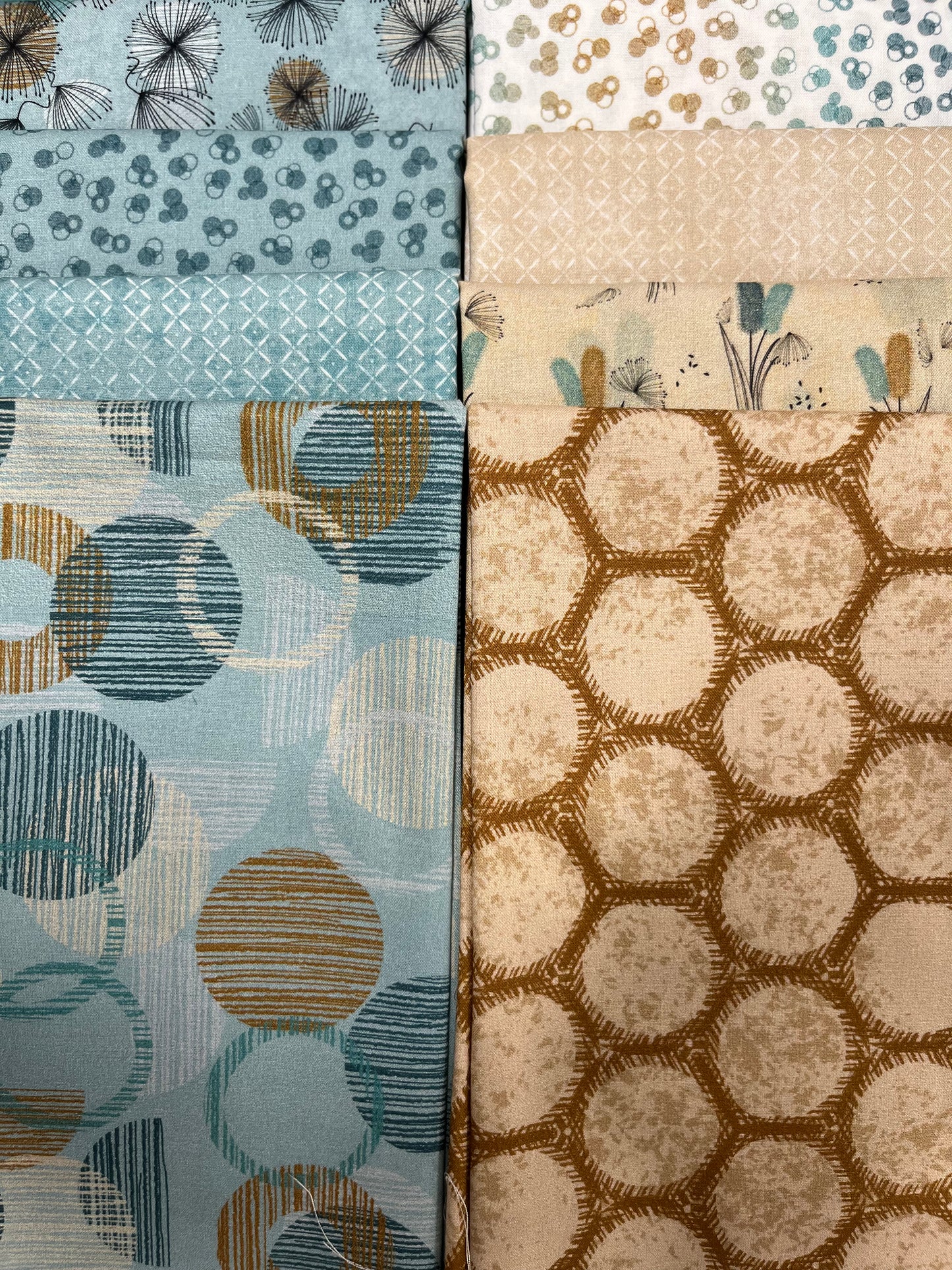 WISPS ON THE WIND Tan 8 Fat Quarters