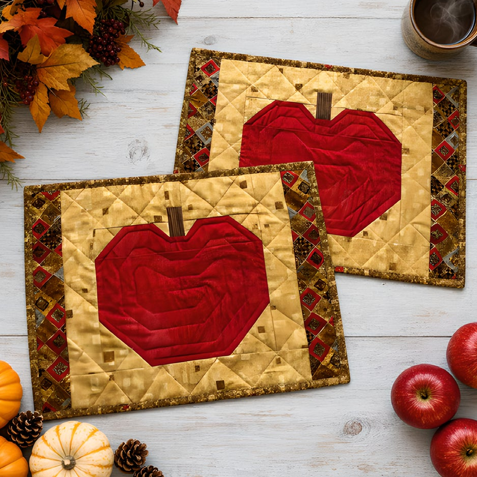 APPLES MELLOW Klimt 14"x19" Makes 2 Placmats