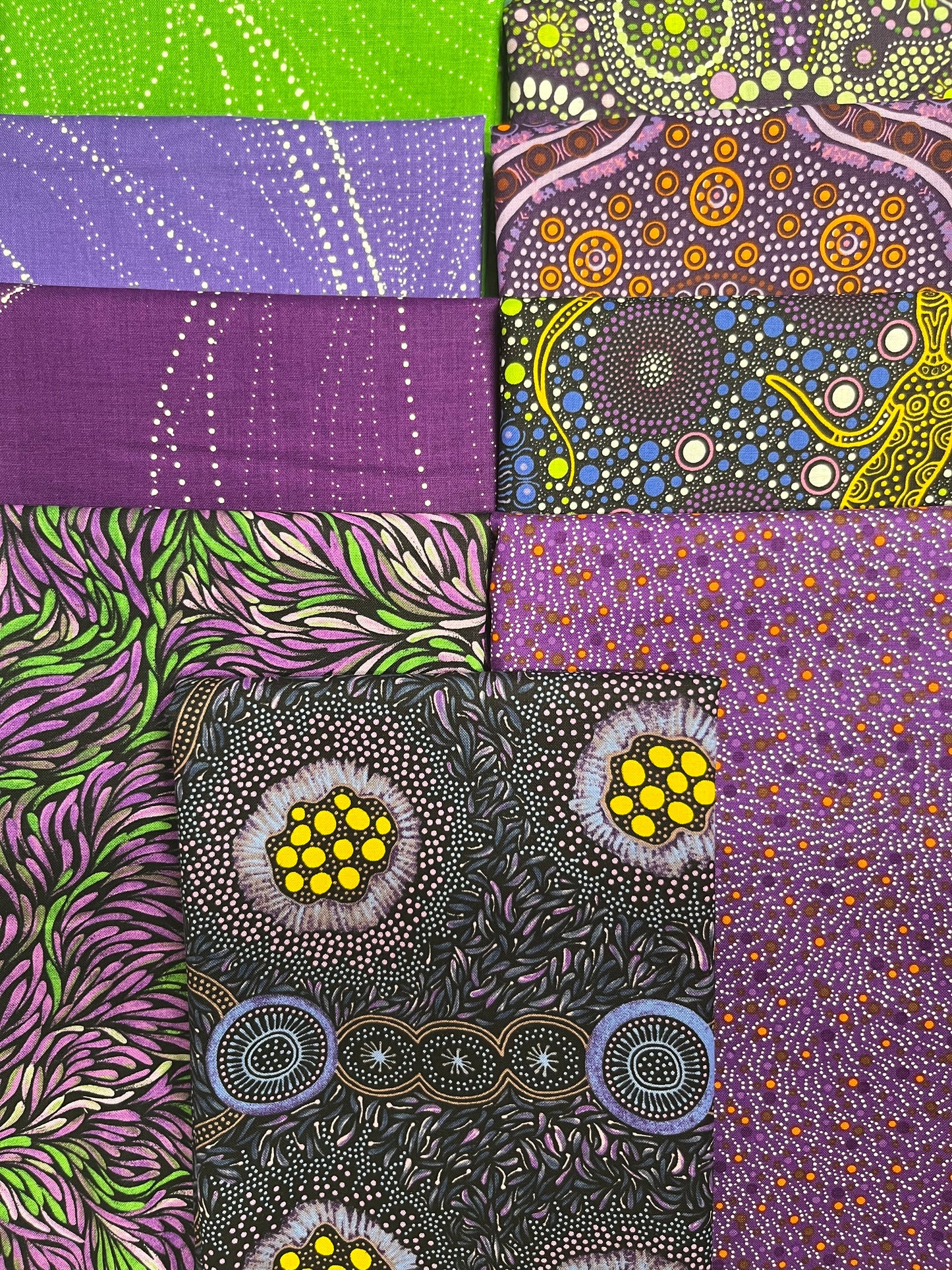 AUSTRALIAN 2026 purple 9 Fat Quarters