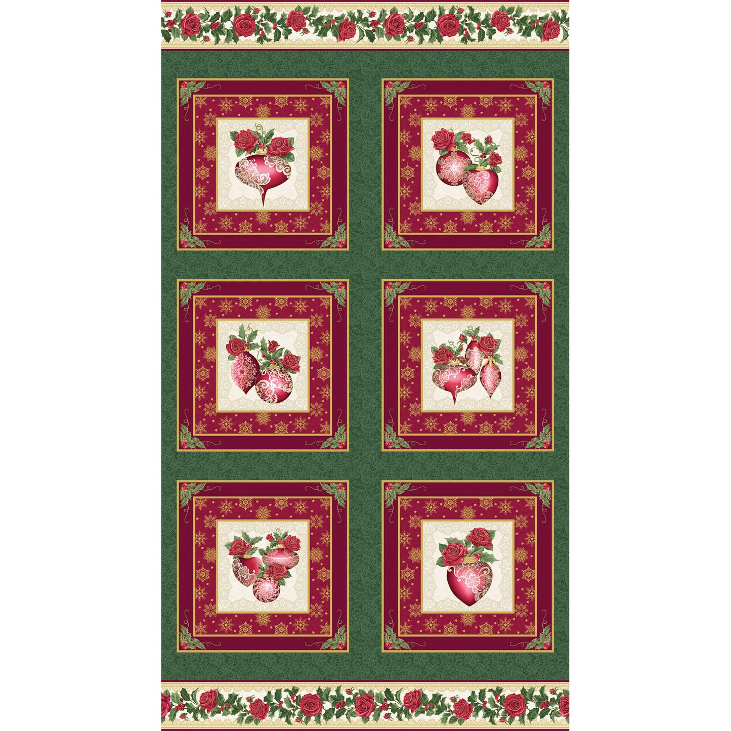 A FESTIVE SEASON green/red 24"x42" Panel