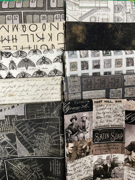 TIM HOLTZ PALETTE Charcoal 10 fat quarters