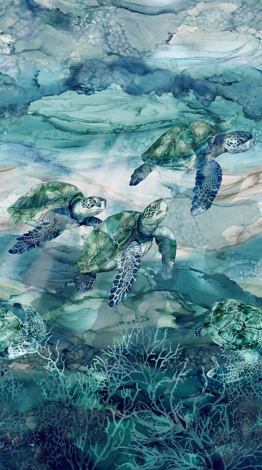 SEA BREEZE Panel blue multi 24"x43"