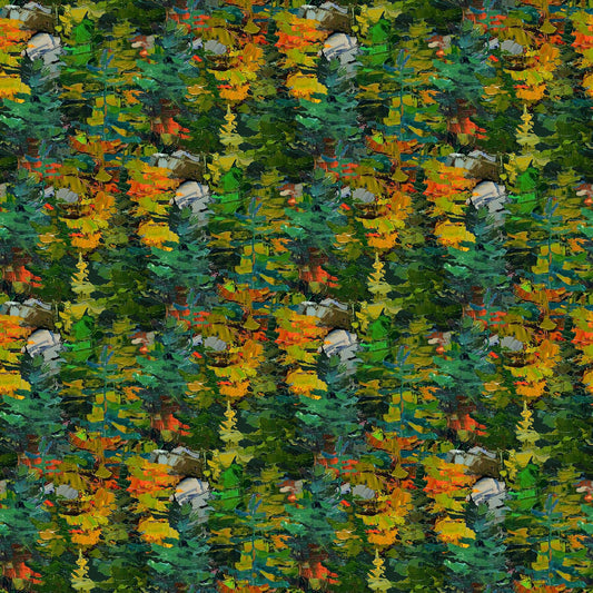 SILENT LAKE Evergreen Trees dk green multi