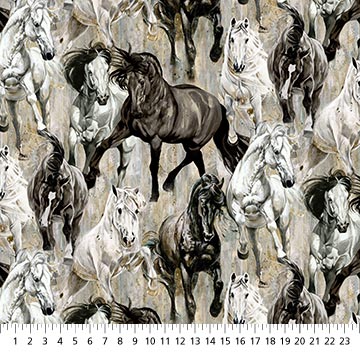 SHADOW & LIGHT Horses lt brown multi