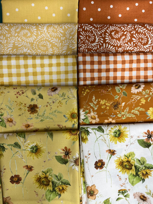 SUNFLOWER WHISPERS Golden 10 Half Yards