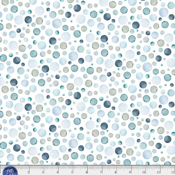 LET'S GO ON AN ADVENTURE Bubbled Dots blue green