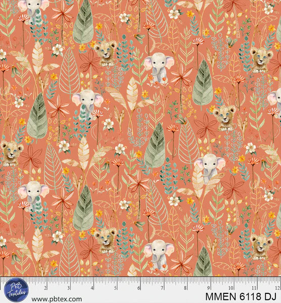 MINI MENAGERIE Packed Animal Allover dark terra cotta